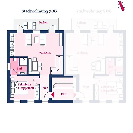 Апартаменты Stadtwohnung 7 Вик-ауф-Фёр